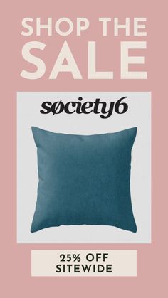 the sale banner for society's 25 % off site is shown in pink and blue