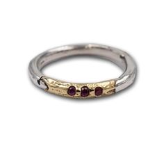 Metal Atelier 14K and Sterling Silver Ruby Ring | Poet and the Bench Silver Rings Stack Aesthetic, Mixed Metal Stack, Mixed Metal Jewelry Stack, Mixed Metal Ring Stack, Ring Stack Silver, Silver Ring Stack, Sabi Aesthetic, Silver And Gold Ring, Mixed Metal Ring