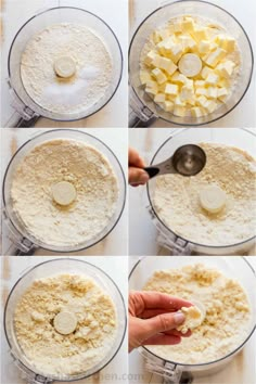 how to make pineapple cake batter in a food processor with pictures showing the step by step process