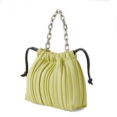 Brand Name: luyoShape: BucketHandbags Type: Shoulder BagsTypes of bags: Shoulder BagsOrigin: CN(Origin)Main Material: PUClosure Type: HaspHardness: SOFTExterior: Solid BagStyle: FashionModel Number: white Lining Material: PolyesterOccasion: BusinessGender: GirlsPattern Type: PleatedNumber of Handles/Straps: SingleInterior: No PocketDecoration: Furstyle 0: women's shoulder bag fabric texture : PU luggage fashion style: bucket bag hardness : soft lifting parts : ruan ba Girls Messenger Bag, Women Backpack Travel, Backpack Clothes, Bag Badges, Vintage Crossbody Bag, Yellow Handbag, Bags For Teens, Bag Fabric, Handbags Casual