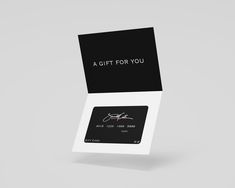 a gift for you card with an autographed signature on the front and back