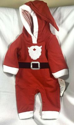 CHRISTMAS SANTA OUTFIT  BY CAT & JACK NB  This is a New with tags. Size "NEWBORN", 6 LB -  8.5 LB/18" - 20"...   Its so cute...!!!! It's a one piece hooded red Santa outfit.  Snap bottom closure  I SHIP DAILY...IF YOU HAVE ANY QUESTIONS PLEASE EMAIL. Red Onesie For Playtime In Winter, Red Onesie For Winter Holiday, Infant Christmas Outfit, Christmas Newborn Outfit, Holiday Long Sleeve Onesie, Winter Holiday Long Sleeve Onesie, Long Sleeve Holiday Onesie, Red Holiday Onesie For Winter, Red Winter Onesie For Playtime