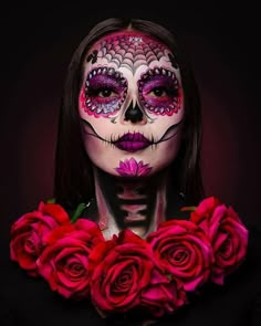 Makijaż Sugar Skull, Candy Skull Makeup, Skull Makeup Tutorial, Halloween Makeup Sugar Skull, Circus Makeup, Sugar Skull Artwork, Sugar Skull Halloween