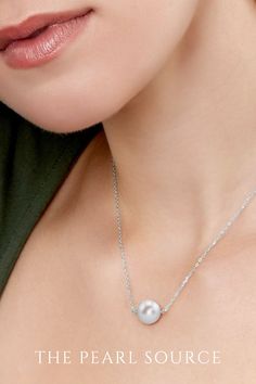 This pendant includes a beautiful 9mm round freshwater cultured pearl that is AAAA quality with 'Very High' luster, our highest grade available. The chain is made of 14K gold, and you have the choice of white gold or yellow gold. The pendant also comes in standard white color, or you can choose to have it in pink freshwater as well. The pieces comes packaged in a beautiful jewelry box for that perfect gift. Delicate White Gold Round Pearl Necklace, Elegant Silver Solitaire Necklace With Cable Chain, Formal Pearl Jewelry With Cable Chain, Elegant Solitaire Necklace With Cable Chain, Elegant Sterling Silver Solitaire Necklace With Cable Chain, White Gold Pearl Necklace With Delicate Chain, Delicate White Gold Pearl Necklace With Round Pendant, Elegant Pearl Necklace With Cable Chain, Formal Pearl Necklace With Cable Chain