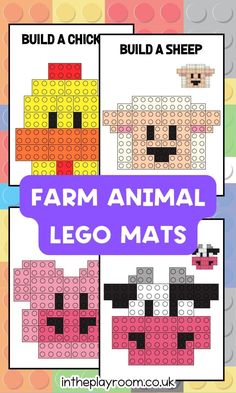 farm animal lego mats for kids to build