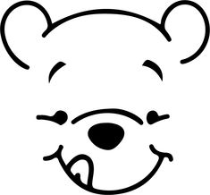 a black and white drawing of a teddy bear's face with its mouth open