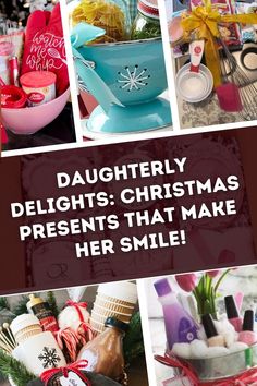 a collage of photos with the words daughters christmas presents that make her smile