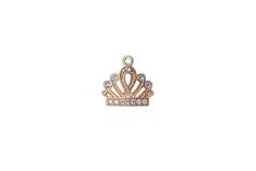 Crown Cubic Zirconia Charm This crown cubic zirconia charm measures 10mm x 9.75mm. Sold by the Piece. Available in Silver & Gold 100% Lead-safe. Nickel-free Hypoallergenic Core Metal: Brass. Care Tips: Do not swim or bathe with this jewelry. Try not to spray perfume or rub lotions on this product as it could mar the finish. To clean, use gentle hand soap and warm water. Pat dry with a paper towel. Do not use jewelry cleaners or a jeweler's cloth. Read more about how to take care of plated jewelr Crown Charm, Spray Perfume, Sell Gold, Perfume Spray, Jewelry Cleaner, Jewelry Plate, Silver And Gold, Hand Soap, Warm Water