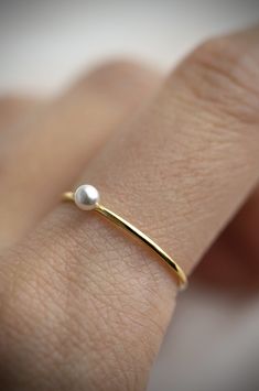 ⚪️ Everyday Open Pearl Ring, Everyday Pearl Ring With Charm, Everyday Pearl Open Ring, Classic White Pearl Ring With Simple Design, Minimalist Adjustable Pearl Ring With Charm, Minimalist Pearl Rings With Pearl Charm, Minimalist Gold Sterling Silver Pearl Ring, Minimalist Gold Pearl Ring In Sterling Silver, Minimalist Everyday Stackable Pearl Ring