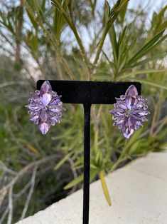 Lavender Studs Lilac Stud Earrings Light Purple Rhinestone - Etsy Elegant Purple Flower Earrings For Party, Purple Drop Earrings With Sparkling Stones, Purple Rhinestone Crystal Earrings For Party, Purple Party Earrings With Sparkling Stones, Elegant Lavender Crystal Earrings For Party, Purple Sparkling Stones Earrings For Party, Elegant Purple Crystal Earrings For Evening, Party Purple Crystal Rhinestone Earrings, Purple Bridal Earrings With Matching Set