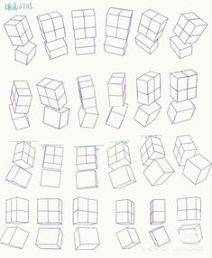 how to draw cubes with different shapes and sizes for children's room or playroom