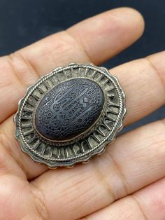 A very Beautiful Islamic scripture written with Sterling silver ring Ancient Roman Glass, Crystal Bead Necklace, Gold Nugget, Natural Coral, Ancient Coins, Signet Rings, Lovely Ring, Gold Plated Rings, Rock Crystal