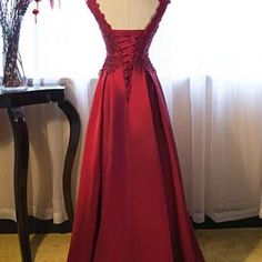 Red Floor Length Party Dress, Cute .. A-line Satin Gown For Prom, Red Satin Dress For Banquet, A-line Satin Gown For Prom Season, Red Satin Finish Evening Dress For Prom, Red Satin Dress For Prom Season Banquet, Red Satin Dress For Wedding, Red Satin Dress For Prom, Red Satin Dress For Banquet During Prom Season, Burgundy Satin Prom Dress