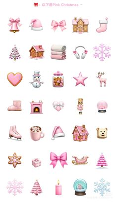 Pink Christmas Stickers Aesthetic, Cute Stickers For Iphone, Iphone Stickers Aesthetic, Pink Christmas Stickers, Cute Emojis Ios18.1, Ipad Stickers Aesthetic, Christmas Aesthetic Stickers, Ig Stickers Aesthetic, Christmas Stickers Aesthetic