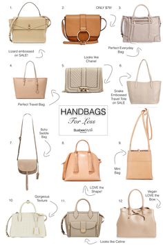 Medium Sized Handbags, Affordable Designer Bags, Affordable Bags, Affordable Handbags, High End Handbags, Bag Types, Handbags For College, Types Of Handbags, Neutral Bag