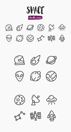 the space icons are shown in black and white