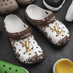 Lv Crocs- Special Gift For Crocs Lovers- Hot Sale 2021 (Eu Size)- T001140 Louis Vuitton Crocs, Lv Clogs, Painted Crocs, Crocs Custom, Clean Crocs, Crocs Outfit, Crocs Ideas, Louis Vuitton Gifts, Custom Crocs