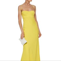 Brand New Michelle Mason Fluted Crepe Gown. Sold Out Everywhere. This Is The Midi Version, Super Cute And Perfect For Any Event Yellow Silk Floor-length Evening Dress, Yellow Silk Maxi Dress Floor-length, Yellow Dresses With Fitted Bodice For Gala, Yellow Dress With Fitted Bodice For Gala, Yellow Silk Floor-length Maxi Dress, Yellow Floor-length Silk Gown, Yellow Silk Floor-length Gown, Yellow Fitted Gown For Evening Dress, Yellow Fitted Gown For Evening