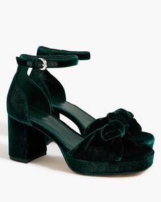 Platform Velvet Heels, Wedding Guest Shoes Heels, Hunter Green Shoes, Platform Shoes Black, Platform Shoes Sneakers, Platform Shoes Women, 90s Platform Shoes, Platform Shoes Boots, Velvet Block Heels