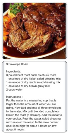 30+ Delicious Fall Dinner Recipes for the Ultimate Comfort Food - HubPages 3 Envelope Roast, Recipe For Roast, Zucchini Casserole, Where's The Beef, Pot Roast Recipes, Crockpot Beef, Crockpot Cooking