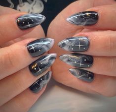 Black Nails Acrylic Short, Black Nails Simple, All Black Nails, Nails Long Black, Black Nails Long, Simple Black Nails, Nails Inspo Black, Design Black Nails, Black Nail Sets