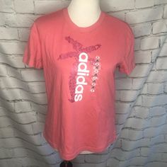 Comfy Tee Shirt By Adidas! Hot Pink With Magenta Pink Palm Tree Detail. Short Sleeve. Size Small. Nwt! Authentic I Am A Posh Ambassador, So Purchase With Confidence No Tradesno Pplno Low Balls Trendy Adidas T-shirt For Spring, Sporty Cotton Shirt For Spring, Graphic Tee Shirt With Logo Print For Spring, Sporty Logo Print Shirt For Spring, Adidas Pink Short Sleeve T-shirt, Pink Logo Print Shirt For Spring, Spring Pink Shirt With Logo Print, Pink Adidas Cotton T-shirt, Trendy Adidas Tops With Logo Print