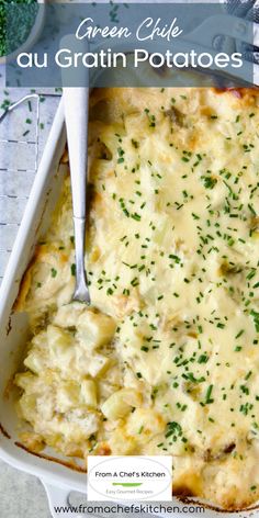 a casserole dish with cheese and herbs in it