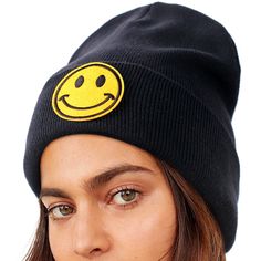 The womens smiley beanies for winter is made of 60% cotton and 40% acrylic.Yellow smiley face logo on the front of the womens knit beanie hat brings a smile to everyone who passes by. The unique yellow smile cool winter cap design makes you look more fashionable and cute, which can bring happiness and good luck to family and friends. Great value for money and a wide range of colors to choose from. Details: Excellent Flexibility and Stretch Happy Smiley Design Care: It’s advisable to hand wash on Trendy Adjustable Warm Beanie, Trendy Adjustable Beanie For Streetwear, Trendy Streetwear Beanie One Size Fits Most, Trendy Winter Beanie, Trendy Fall Beanie, Novelty Winter Streetwear Hats, Trendy Yellow Hats For Fall, Trendy Yellow Fall Hat, Trendy Yellow Fall Hats