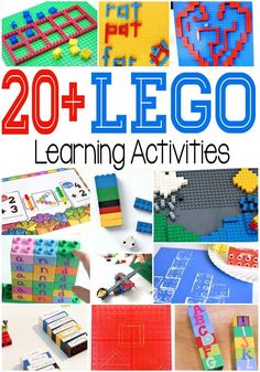 lego learning activities for kids with the title overlay that reads 20 + lego learning activities