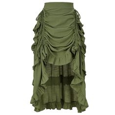 PRICES MAY VARY. Medium thickness fabric makes you feel natural elastic waist closure Adjustable drawstring at the front, allowing you to increase or decrease the length of the hem at the front of the skirt, creating any desired pleats or vitality Stretchy Waist for this Victorian Costume Skirt is comfortable and easy to wear. Lightweight but high quality and durable. High waist and ruffled hemline element are great fit your body. Great for Christmas, Goth, Steampunk, Halloween, Pirate Outfit, C Pirate Skirt, Christmas Goth, Ren Faire Outfits, Steampunk Party, Trilogy Tour, Gothic Skirt, Steampunk Halloween, Pirate Outfit, Pirate Fashion