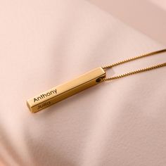 Girlfriend Friendship, Mens Designer Jewelry, Neck Pieces Jewelry, Vertical Bar Necklace, Stud Earrings Unique, Valentine Gifts For Mom, Bar Necklace Personalized, Friend Girlfriend