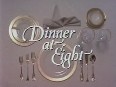 the dinner at eight is set with silverware