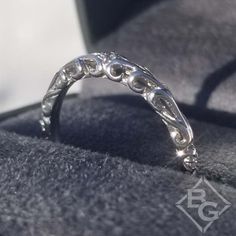 a close up view of a wedding ring