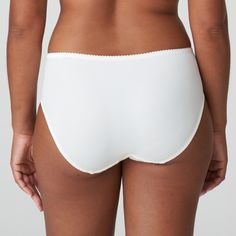 These luxurious, high-waisted opaque briefs feature decorative embroidery on the legs.  A flattering, softer white. Decorative Embroidery, Panty Style, Lingerie Drawer, Web Store, Must Haves, Lingerie, High Waisted