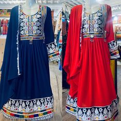 Explore the allure of Afghan/Pashtoon fashion with our handcrafted frocks. Meticulously made by skilled artisans in Swat valley, each piece is a traditional masterpiece. Crafted from premium crinkle fabric, adorned with Swati Charma hand embroidery, our frocks are in high demand for weddings, parties, and special occasions. Versatile and timeless, they make a statement wherever you go, whether for a stunning wedding dress or eye-catching party wear. Ideal for Nikah and Mangni ceremonies, the int Bohemian Dabka Dresses For Festive Occasions, Multicolor Traditional Maxi Dress For Eid, Traditional Maxi Dress With Traditional Patterns For Festivals, Bohemian Dresses With Dabka For Navratri, Dabka-embroidered Anarkali Dresses For Traditional Ceremonies, Anarkali Dresses With Dabka For Traditional Ceremonies, Eid Multicolor Maxi Dress With Traditional Patterns, Multicolor Maxi Dress With Traditional Patterns For Eid, Anarkali Dress With Multicolor Embroidery And Traditional Patterns