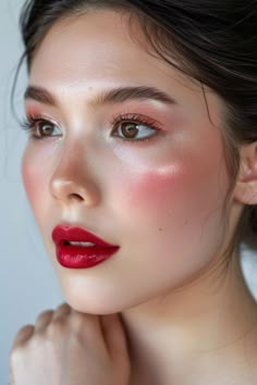 Lauren Core, Lipstick Ideas, Pink Eyeshadow Look, Maquillage On Fleek, Fresh Makeup, Fall Makeup Looks, Red Makeup, Spring Makeup, Kiss Makeup