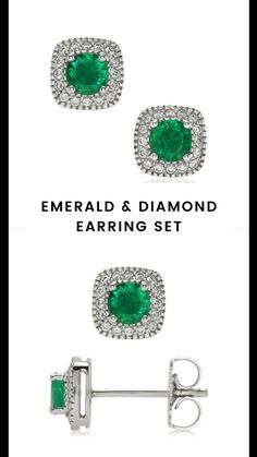 Round shaped 2 green emeralds and 32 white diamonds in 18K white gold. #jewelryearrings #earringsdangle #accessoriesearrings #tinyearrings #earringsjewelry Elegant Green Diamond Earrings With Brilliant Cut, Gia Certified Green Diamond Earrings For Anniversary, Green Brilliant Cut Diamond Earrings, Classic Gia Certified Green Diamond Earrings, Classic Green Gia Certified Diamond Earrings, Anniversary Green Diamond Earrings, Classic Green Diamond Earrings, Green Diamond Earrings With Diamond Accents, Green Diamond Earrings In Fine Jewelry Style