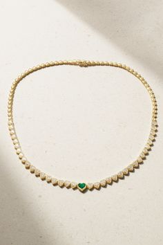 Anita Ko designs elegant jewelry that's as suited for special events as everyday wear. This heart-strung necklace is cast from 18-karat gold traced with twinkling diamonds and a heart-cut emerald that takes center stage. Wear yours alone with an off-the-shoulder neckline to let it truly dazzle. Anita Ko Jewelry, Emerald Choker, Jewelry Chest, Anita Ko, Diamond Choker, Vs Diamond, Expensive Jewelry, Heart Shaped Diamond, Emerald Necklace