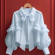 White Chiffon Shirt for Women New Spring Autumn Sweet Pleated Patchwork Solid Office Blouse Elegant White Collared Shirt Outfit, Ruffle Top Blouses, Shirt Blouses Women's, Trendy Blouse Designs, Quick Outfits, Modest Fashion Outfits, Chiffon Shirt, White Blouse, Fashion Sewing