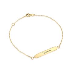 The Florence bracelet is perfect bar bracelet. We desineist for a bride, as a gift from her mother in law. She wanted something classic and yet modern for a daily use. It came out so perfectly that we decided to create an entire series of it. Add a personal touch to the Florence bracelet with our famous star setting or tell us a word, name or sign you wish to engrave. If you can dream it-we can make it happen. All features can be customized! Talk to us, we love making custom designs. Our jewelry is carefully handmade in our atelier Our diamonds are conflict free To order by phone click here>> +972(0)722991000 Elegant 14k Yellow Gold Name Bracelet, Modern Yellow Gold Nameplate Jewelry, Elegant 14k Gold Nameplate Chain Bracelet, Modern 14k Gold Name Bracelet For Formal Occasions, Modern 14k Yellow Gold Name Bracelet, Yellow Gold Nameplate Bracelet With Engraving Option, Elegant Engraved Yellow Gold Chain Bracelet, Engravable Nameplate Bracelet In Yellow Gold, Elegant Engraved Diamond Bracelet For Anniversary