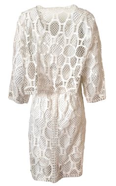 Made in France with an intricate lace fabric, this 3/4 sleeve dress from Chloe conveys a feminine impression. White Lace Open Back3/4 Sleeve DressFitted white LaceRound neckDrop shouldersMid sleevesKnee lengthOpen backBack zip fastening with hook-and-eye100% cottonSilk-blend liningDry clean only. Elegant White Dress With 3/4 Sleeves, Lace Dresses With Half Lace Sleeves, Elegant Lace Dress With 3/4 Sleeves, Formal Lace Dress With 3/4 Sleeve, Spring Formal Lace Dress With 3/4 Sleeves, Summer Lace Dress With 3/4 Sleeves, Summer 3/4 Sleeve Lace Dress, White 3/4 Sleeve Evening Dress, Spring Lace Dress With 3/4 Sleeves