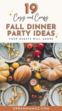 an image of fall dinner party ideas with text overlay