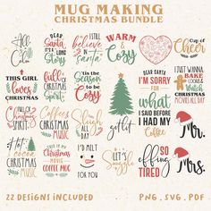 the christmas bundle includes all kinds of lettering