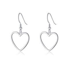 PRICES MAY VARY. MATERIAL: These heart drop earrings are made of real 925 sterling silver with S925 stamped, not only the earrings post, but the whole earrings are made of 925 sterling silver, which really makes the whole earrings nickel free, lead-free, hypoallergenic, and don't cause any allergic reaction and don’t turn your skin green. These earrings suit anyone including people who have sensitive skins. SURFACE PLATING: These earrings main material is 925 sterling silver, the surface is elec Cute Sterling Silver Earrings, Silver Heart Drop Earrings For Mother's Day, Silver Minimalist Heart Dangle Earrings, Hypoallergenic Silver Open Heart Earrings, Silver Hypoallergenic Heart Drop Earrings, Silver Open Heart Hypoallergenic Earrings, Silver Hypoallergenic Open Heart Earrings, Silver Heart Earrings For Mother's Day, Silver Open Heart Earrings For Mother's Day