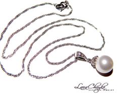 Wedding Pearl Necklace 925 Sterling Silver Swarovski by LanaChayka, $32.00