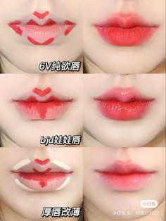 Douyin Makeup Tutorial, Lip Ideas, Teknik Makeup, Membentuk Alis, Asian Makeup Tutorials, Anime Eye Makeup, Simple Makeup Tips, Cute Eye Makeup, Doll Eye Makeup