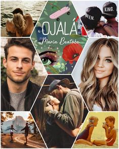 a collage of photos with people and flowers on them, including the words ojala