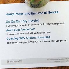 there is a menu for harry potter and the grailal nevres on it