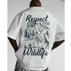 Respect The Local Wildlife T-Shirt | Gift For Nature/Animal/Forest/Hiking/Camping Lover | Rustic Retro Mountain/Bear/Wolf/Deer Graphic Tee 1. Select the Style 2. Select the 𝗦𝗶𝘇𝗲 3. Select the shirt color 4. Select the quantity 5. Click 𝗔𝗗𝗗 𝗧𝗢 𝗖𝗔𝗥𝗧. If you want to buy more than one, please go back to the listing and repeat the steps. - If you have any questions, please send us a message. 🎉 Product details: - Relaxed fit, size up for an oversized look. - Color may vary due to lightin White Relaxed Fit T-shirt For Outdoor Activities, White Crew Neck T-shirt With Bear Print, Crew Neck Top With Bear Print For Streetwear, Crew Neck Bear Print Top For Streetwear, Casual Crew Neck Top With Bear Print, Graphic Tee With Bear Print And Crew Neck, Casual Short Sleeve T-shirt With Bear Print, White Short Sleeve Top With Bear Print, Outdoor Slogan Crew Neck Top