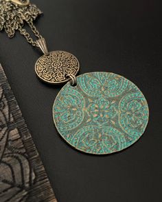 20 inches Chain  Patina Disc Charm  Boho Necklace, Ethnic Style Necklaces, Disc Pendant Necklaces, Patina Charms, Statement Necklaces, Bohemian Necklaces, Antique Gold Necklace Bohemian Bronze Pendant Jewelry, Bronze Bohemian Pendant Jewelry, Festival Necklaces With Large Round Pendant, Bohemian Long Necklace Nickel Free, Festival Necklace With Large Round Pendant, Artisan Round Pendant Necklace For Festival, Bohemian Long Nickel-free Necklace, Nickel-free Long Bohemian Necklace, Nickel Free Pendant Necklace For Festivals